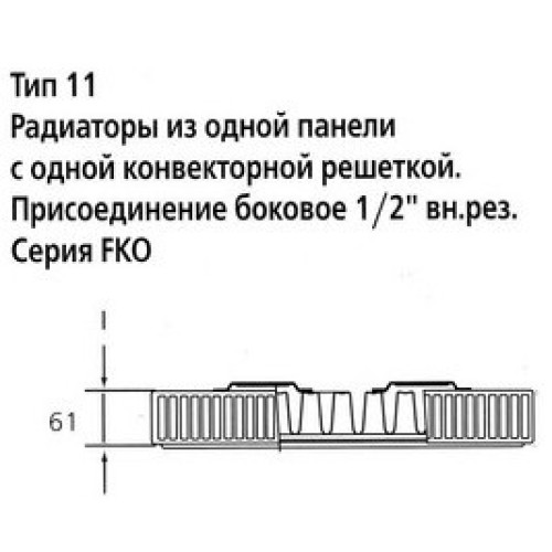 Стальной панельный радиатор Тип 11 Kermi FKO 11 900x1100
