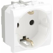 Розетка 1-м СП 2мод. Brava 16А IP20 с заземл. защ. шторки бел. DKC 76482B