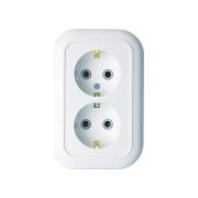 Розетка 2-м СП Валентина РС16-830 16А IP20 с заземл. бел. Кунцево 5447