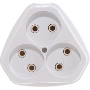Розетка 3-м ОП РА10-387 10А IP20 бел. Кунцево 5920