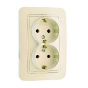 Розетка 2-м СП Lillium 16А IP20 с заземл. крем./крем. Makel 70282