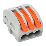 Клемма строительно-монтажная СМК 222-413 3-проводная 0.08-2.5кв.мм с рычагом (уп.100шт) PROxima EKF plc-smk-413