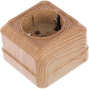 Розетка 1-м ОП Олимп 16А с заземл. сосна UNIVersal 5560902