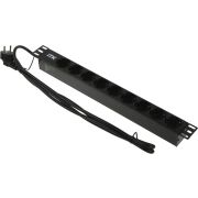 Блок розеток 9 мест PDU (немец. станд.) DIN49440 ПВХ профиль 1U шнур 2м; вилка DIN 49441 (немец. станд.); черн. ITK PH22-9D1-P