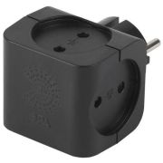 Разветвитель 4-м без заземл. 16А IP20 SP-4-B черн. Эра Б0008207