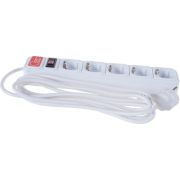 Удлинитель с сетевым фильтром 5х3м 10А IP21 ПВС 3х0.75 бел. Союз 1325