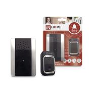 Звонок беспроводной ЗБ-10 38 мелодий с регул. звука подсветкой 150м цифр. кодир. с кнопкой IP44 серебр./черн. IN HOME 4690612013381