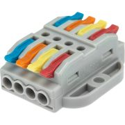 Клемма строительно-монтажная СМК проходная 222-424P 4п 0.08-4кв.мм с монтажной площадкой сер. (блист.5шт) Rexant 07-6264-5