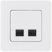 Розетка компьютерная 2-м Inspiria RJ45 кат.5E UTP бел. IEK 673835